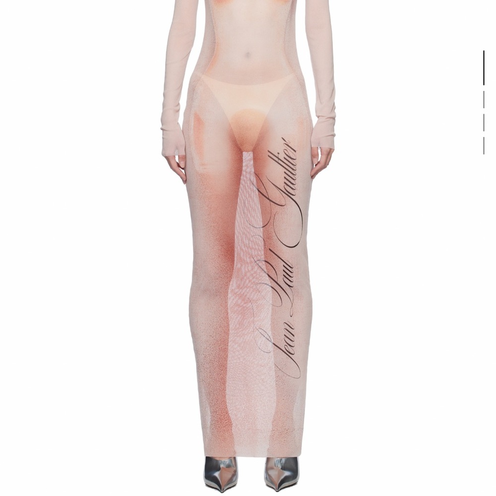 Jean Paul Gaultier Sheer Peach Maxi Skirt